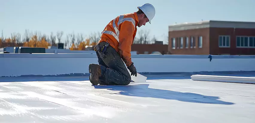 Flat Roof Drain Installation in Barrington